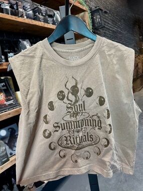 NWT Blackcraft Coffee Soul Summoning Crop Tee LA Exclusive Goth Alternative Med